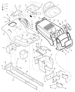 Chassis And Hood Diagram and Parts List for 7800294-385002X78D 2008 Briggs and Stratton Lawn Tractor